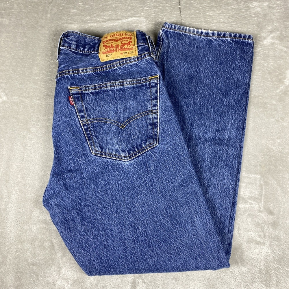 Levi's 501 Jeans Mens 32x29 Blue Original Fit Straight Leg Button Fly